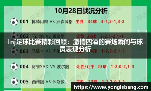 lnj足球比赛精彩回顾：激情四溢的赛场瞬间与球员表现分析